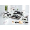 White leather sofa set design