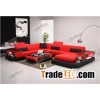 Red leather sofa,hotel furniture
