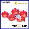 Golden Flower Decal Kitchen Cookware Set/microwave Casserole Sets/enamelware Cookware Set