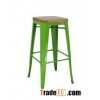 metal stool with wooden seat