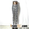 SD2-15-006 New Style Popular Knit Black And White Sun-flower Slim Leggings
