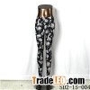 SD2-15-004 New Style Popular Knit Black And White Sun-flower Slim Leggings