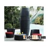 outdoor rattan chair and table