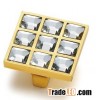 Gold plated diamond pull, crystal cabinet knob