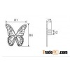 Butterfly shape cabinet knob, gold plated furniture knob