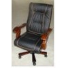 wood and leather office chair