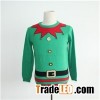 Ugly Crew Neck Christmas Sweater With Belt Bells And Buttons