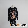 Reindeer And Snowflake Long Dress Sweater Christmas Holiday