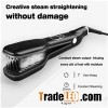 Black Hair Straightener Brush With 3D Steam Function
