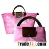 Foldable Tote Bag With PU Tote