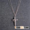 Religion series metal charms Cross shape rhinestone necklace