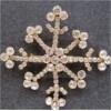 Christmas snowflake shape rhinestone crystal brooch
