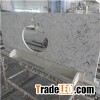 Solid Surface White Carrara Marble Bathroom Vanity Top for Hotel