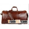 Black Leather Duffle Overnight Gym Luggage Travel Weekender Bag Small Large