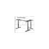 L shaped electric height adjustable desk frame