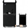Devil Style Silicone Skin Case Cover for iPod Touch 4 - Blac