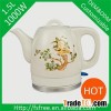 Hot sale birth pattern ceramic electric kettle for tea