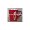 Red ceramic square mug