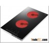 Electric ceramic hob with double burners