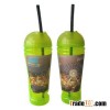 Drinking bottle with straw