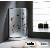 Colorful glass shower cabin