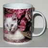 ceramic mug with cat design