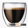 glass double wall coffee cup
