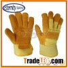 patched palm cow split leather glove