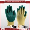 Seeway crinkle finish latex palm polycotton rubber gloves
