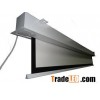 In-ceiling electric projector screen with remote control