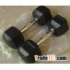 Fixed Rubber Coated Hex Dumbbell