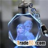 LED Frozen Crystal Cartoon Keychain Sets Elsa Anna Olaf