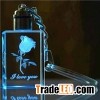 Led Light 3D Laser Engraving Crystal Keychain With Rose