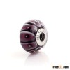 925 Sterling Silver Threaded Core Purple Flower Murano Glass