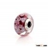 925 Sterling Silver Threaded Core Red Flower Murano Glass Be