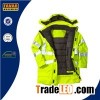 Hi Vis Reflective Polyester Oxford PU Coating 3 In 1 Waterproof Jacket For Men
