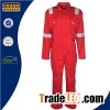 Utility Mens Red Cotton Twill Summer Unlined Long Sleeves Hi Vis Coverall