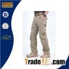 Mens Cotton Khaki Multi-pockets Mechanic Cargo Work Pants With Knee Pads