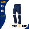 Mens Cotton Comfortable Navy Blue Reflective Work Pants