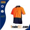 Hi Vis Orange Short Sleeve Polo Shirts With Polyester Mesh