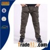 Cotton Grey Multi-pockets Cargo Fr Work Pants With Knee Pads