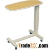 Height Adjustable Hospital Over Bed Table With Wheels Aluminum Or Painted Steel Column