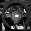 Black Suede Car Steering Wheel Cover For Volkswagen Golf 7 GTI Golf R MK7 VW Polo GTI Scirocco 2015 