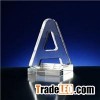 Water Cutting Letter A From Glass On Base