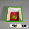 Christmas Tree And Deer Rectangular Melamine Single Section Salad Bowl