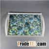Floral Beauty Melamine Rectangular Coffee Service Trays With Handles