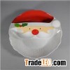Santa Shaped 2 Section Melamine Divided Dinner Dessert Plate