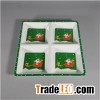 Good Quality Practical 4 Section Square Melamine Divided Serving Tray With Christmas Design