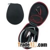 Universal Carrying Case For Foldable Headphones With Metal Zipper, EVA Rubber, Dual Compartments, Co