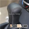 Black Genuine Leather Gear Shift Knob Cover For Nissan X-Trail Qashqai 2 Manual Transmission